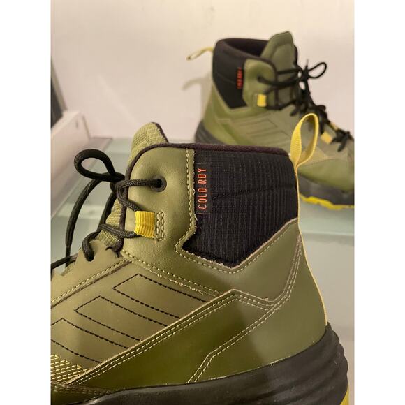 Adidas Terrex Unity Leather Mid COLD.RDY Hiking Boots men’s 9 Focus Olive Black - Picture 4 of 9